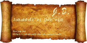 Jakabházi Dávid névjegykártya